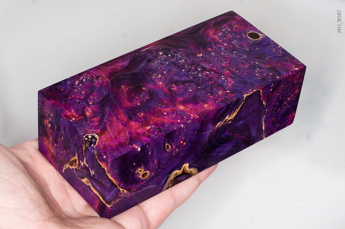 Large stabilized box elder burl wood block
