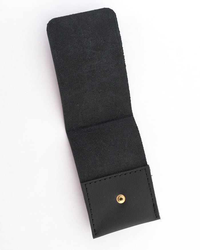 leather card wallet in black - wood.stone.bone. - handmade at Venn + Maker