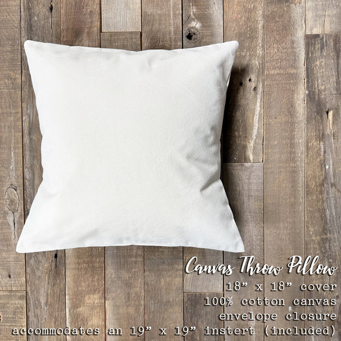 Life is Better Small Town w/ City, State - Custom Square Canvas Pillow