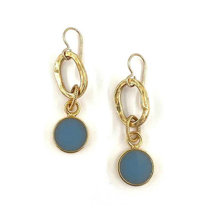 Light Blue Cloisonne' Color Earrings