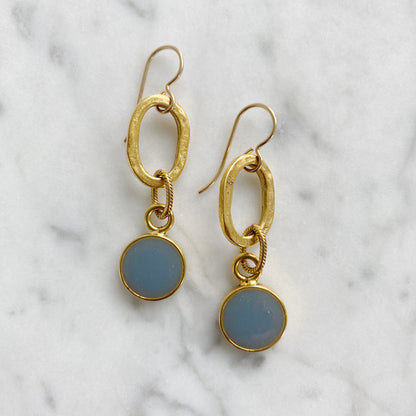 Light Blue Cloisonne' Color Earrings