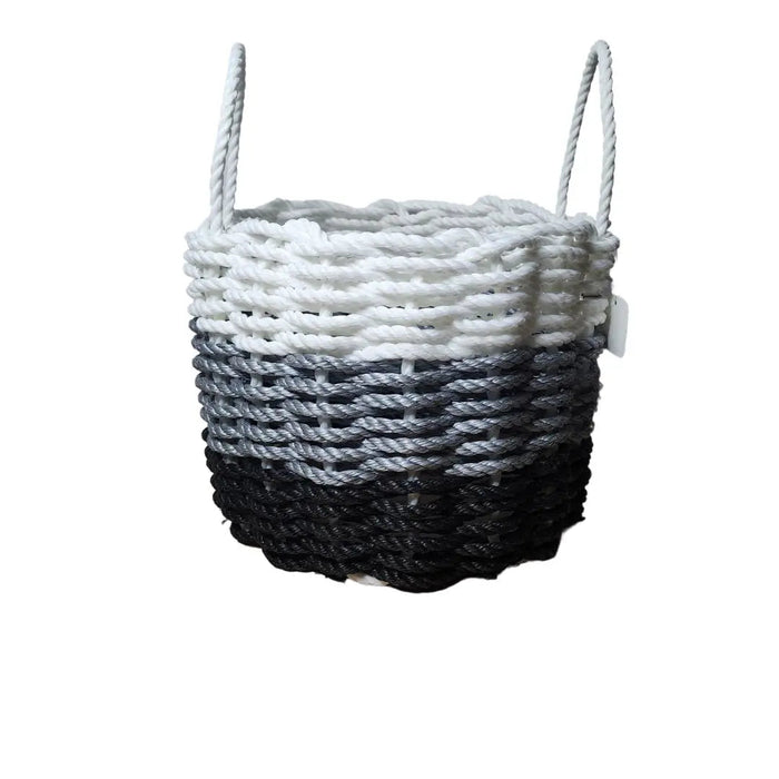 Lobster Rope Storage Basket, Black Gray White Ombre