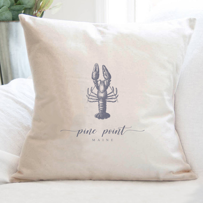 Lobster w/ City, State - Custom Square Canvas Pillow