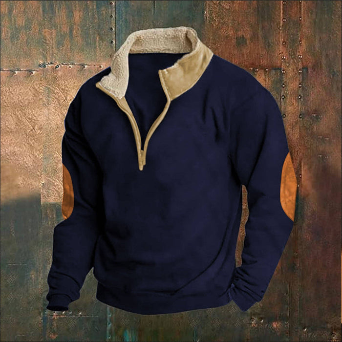 Men's Long Sleeve Embroidered Half Zip Hoodie (Various Colors/Sizes)