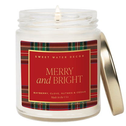 Merry and Bright Soy Candle - Patterned Clear Jar - 9 oz [Online Only]
