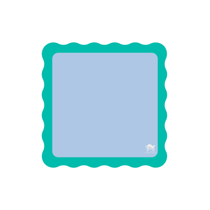 MINI MAHJONG MAT  |  Color Wave  |  21" x 21": Blue Center- Green Scallop