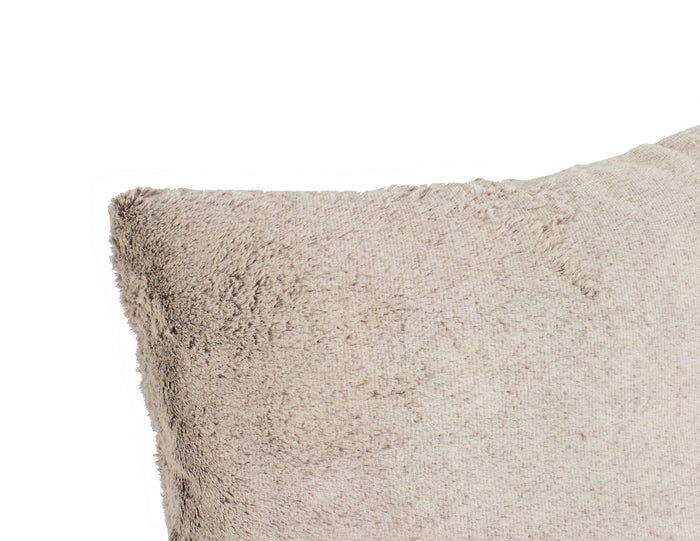 Natural Faux Fur Decorative Throw Pillow. 18"W x 18"L [Online Only]