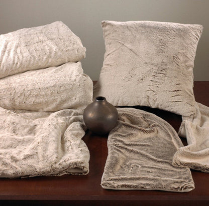 Natural Faux Fur Decorative Throw Pillow. 18"W x 18"L [Online Only]