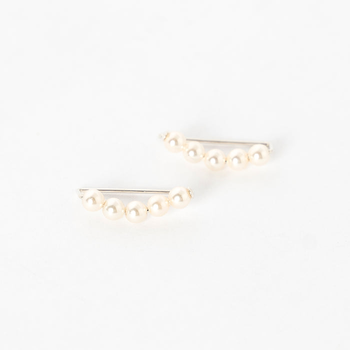 ivory pearl ear climbers - earrings - Swarovski Pearls - jewelry - ear crawlers - handmade in Maine