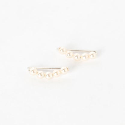 ivory pearl ear climbers - earrings - Swarovski Pearls - jewelry - ear crawlers - handmade in Maine