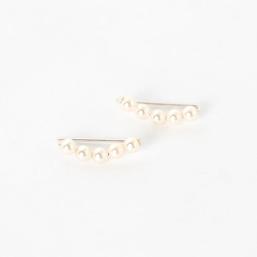 ivory pearl ear climbers - earrings - Swarovski Pearls - jewelry - ear crawlers - handmade in Maine