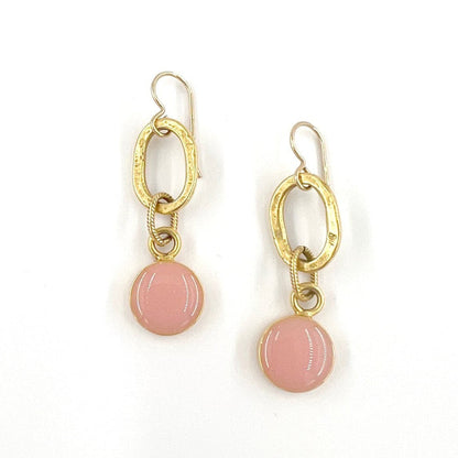 Pink Cloisonne' Pendant Earrings