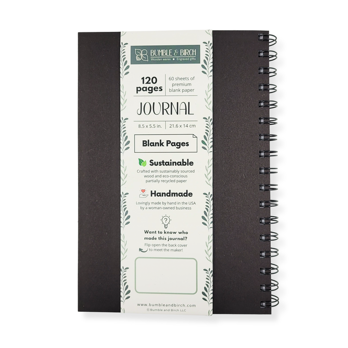 Positive thoughts wood journal - refillable notebook: Blank