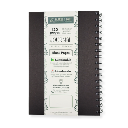 Positive thoughts wood journal - refillable notebook: Blank