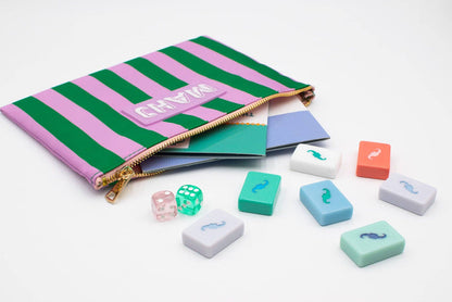 Premium Mahjong Card & Accessory Bag: Arrows- Red Card & Accessory Bag