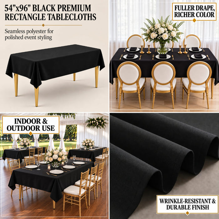 black premium polyester tablecloth for events