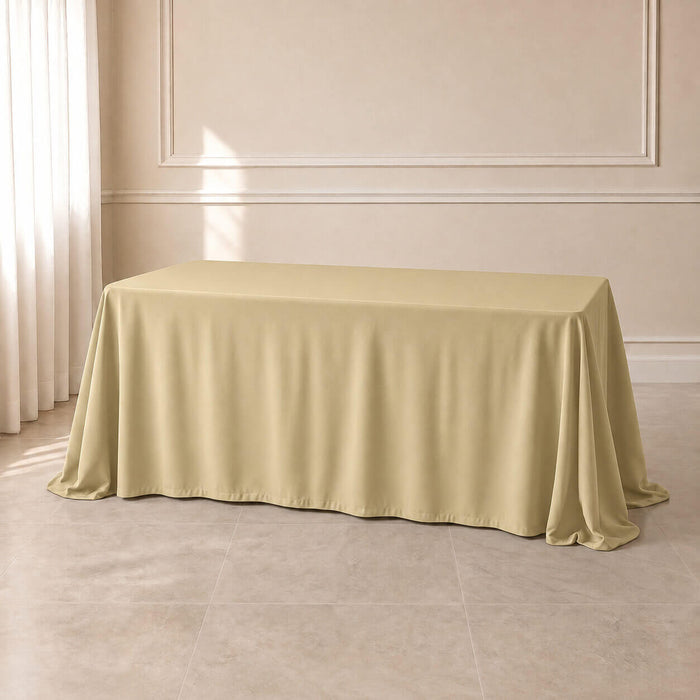 champagne polyester rectangle tablecloth