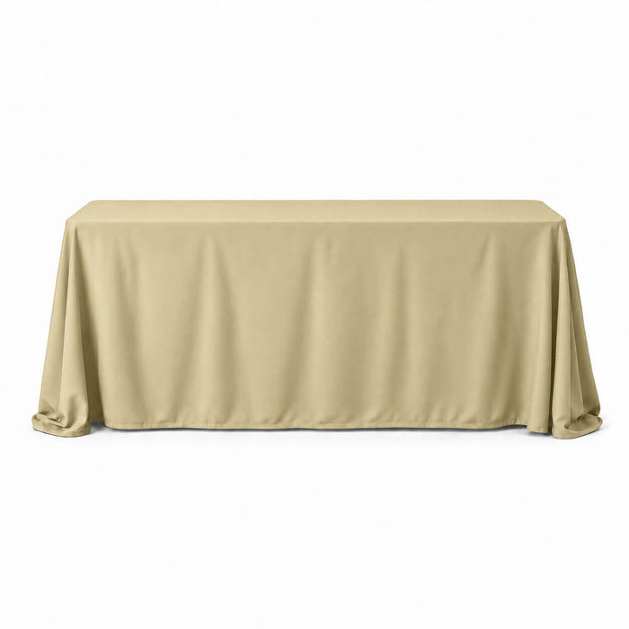 champagne rectangle tablecloth 90x132 seamless durable fabric