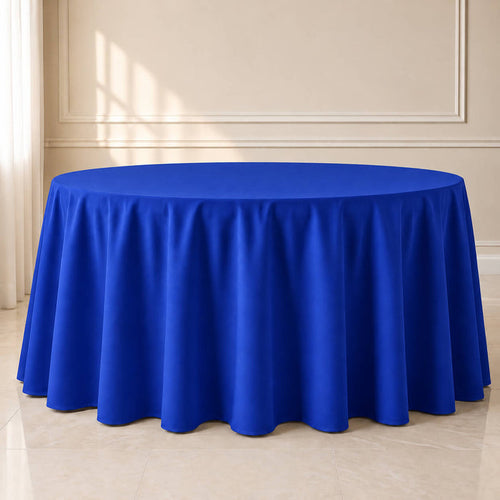 royal blue polyester round tablecloth