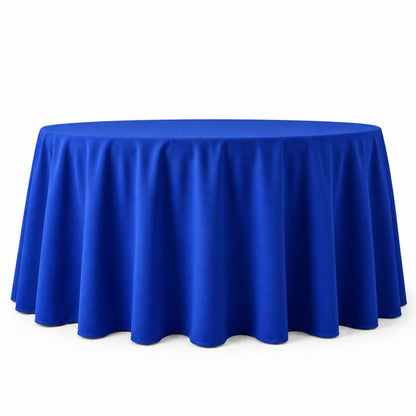 royal blue seamless polyester round tablecloth