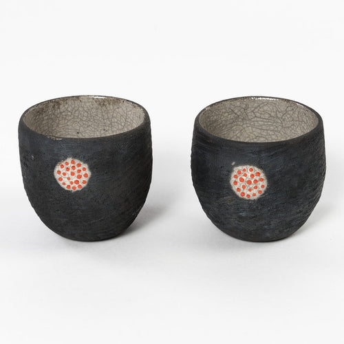 Raku Tumbler | Black + Red