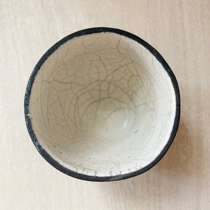 Raku Tumbler with Circle Blue Dots