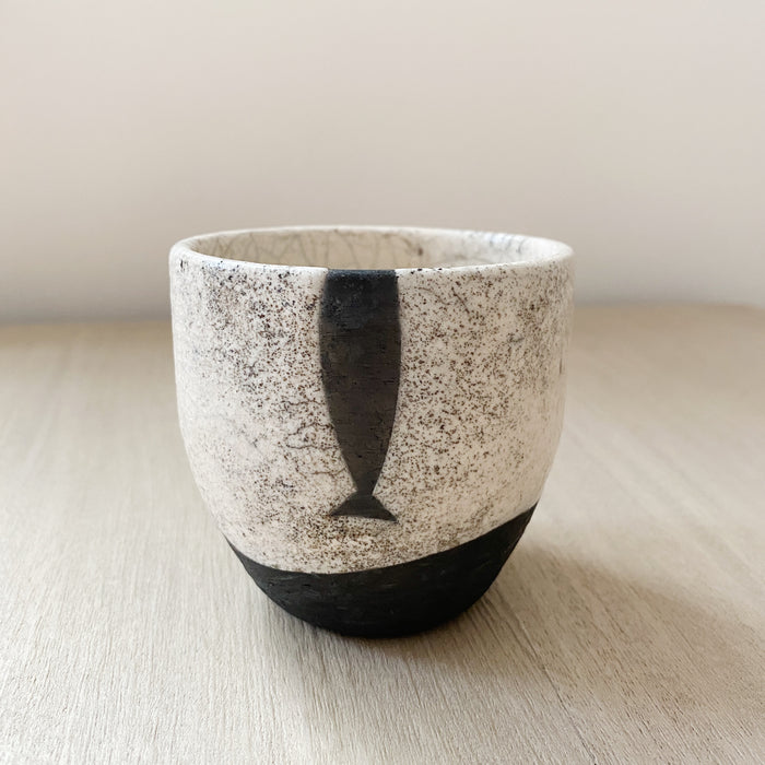 Raku Tumbler with Fish Tail