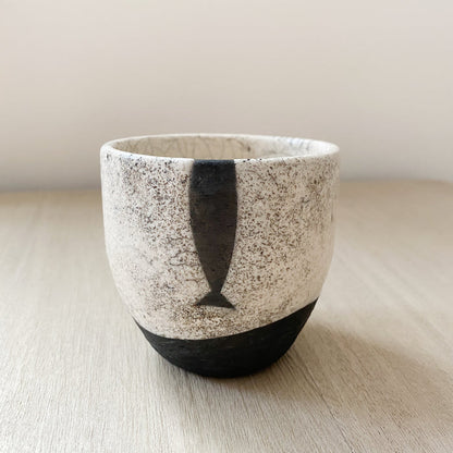 Raku Tumbler with Fish Tail