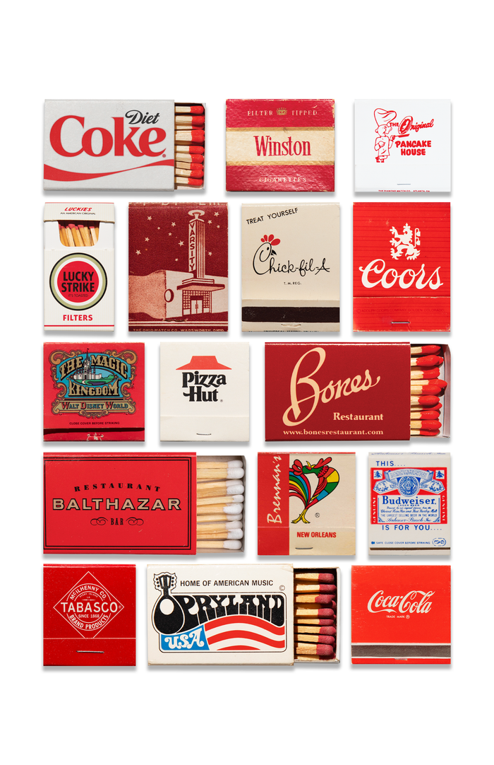 Red Matchbook Collage Poster w/Frame Options [Online Only]
