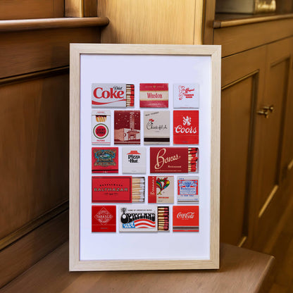 Red Matchbook Collage Poster w/Frame Options [Online Only]
