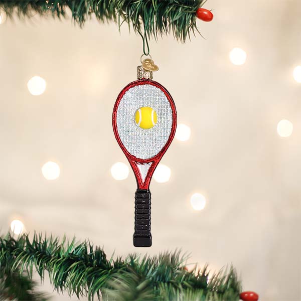 Red Tennis Racquet Ornament [Online Only]