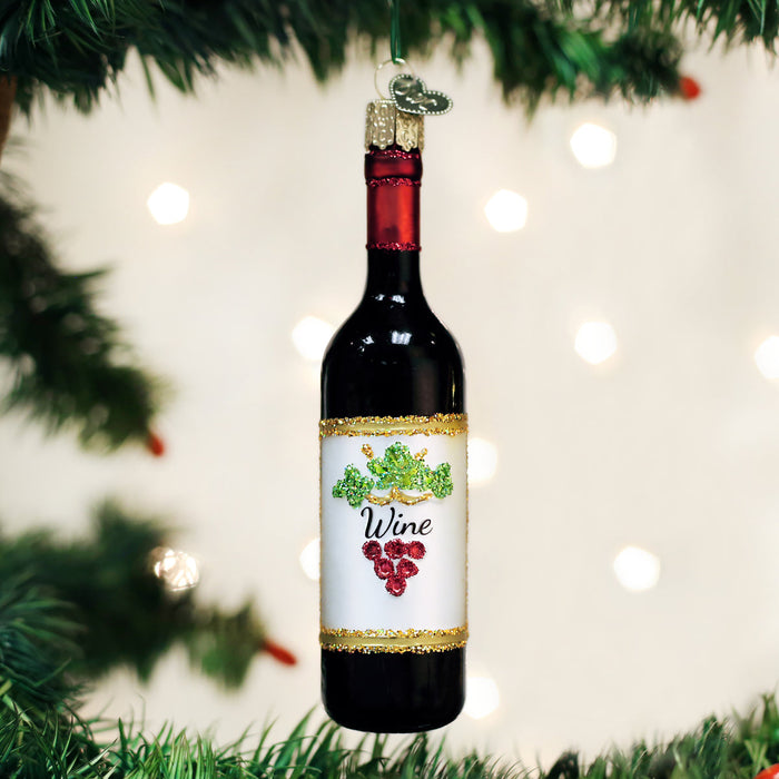 Red Wine Bottle Ornament [Online Only]