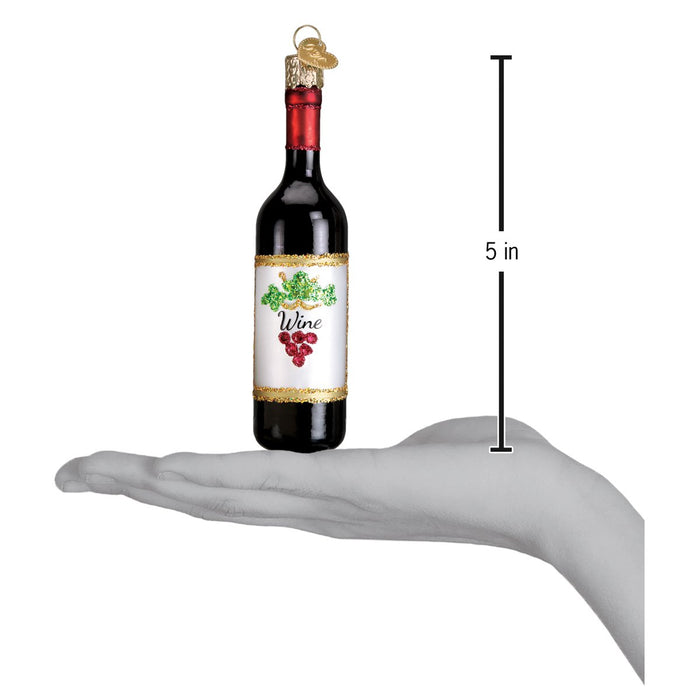 Red Wine Bottle Ornament [Online Only]