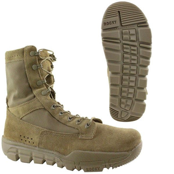 Rocky Lightweight Commercial Military Boot in Coyote Brown Footwear