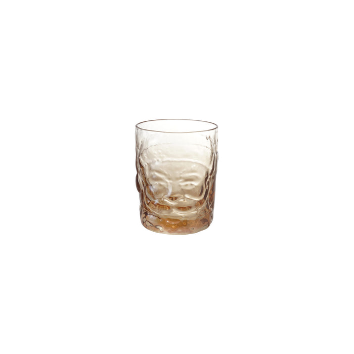 Santa Head Shaped Drinking Glass, Amber
