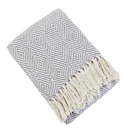 Sevan Collection Soft 100% Cotton Diamond Weave Throw Blanket, 50" W x 60" L [Online Only]
