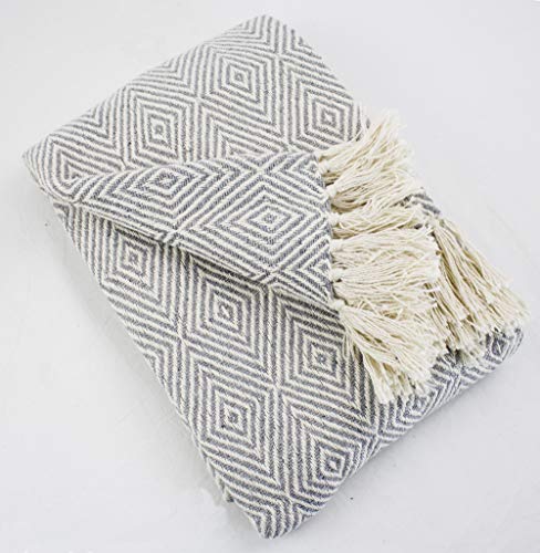 Sevan Collection Soft 100% Cotton Diamond Weave Throw Blanket, 50" W x 60" L [Online Only]