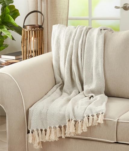Sevan Collection Soft 100% Cotton Diamond Weave Throw Blanket, 50" W x 60" L [Online Only]