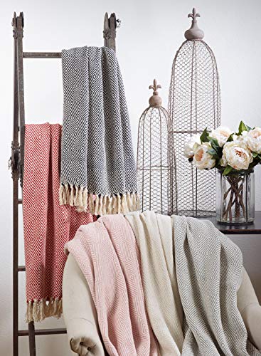 Sevan Collection Soft 100% Cotton Diamond Weave Throw Blanket, 50" W x 60" L [Online Only]