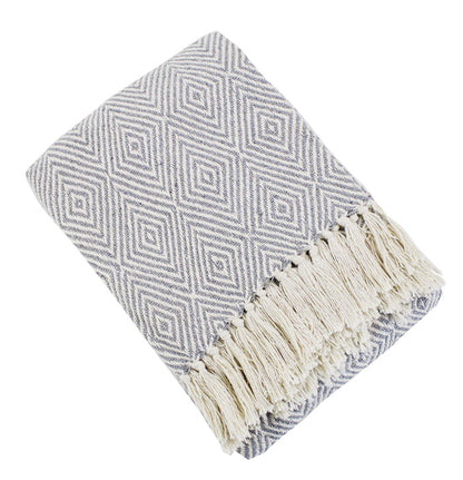 Sevan Collection Soft 100% Cotton Diamond Weave Throw Blanket, 50" W x 60" L [Online Only]