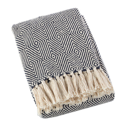 Sevan Collection Soft 100% Cotton Diamond Weave Throw Blanket, 50" W x 60" L [Online Only]