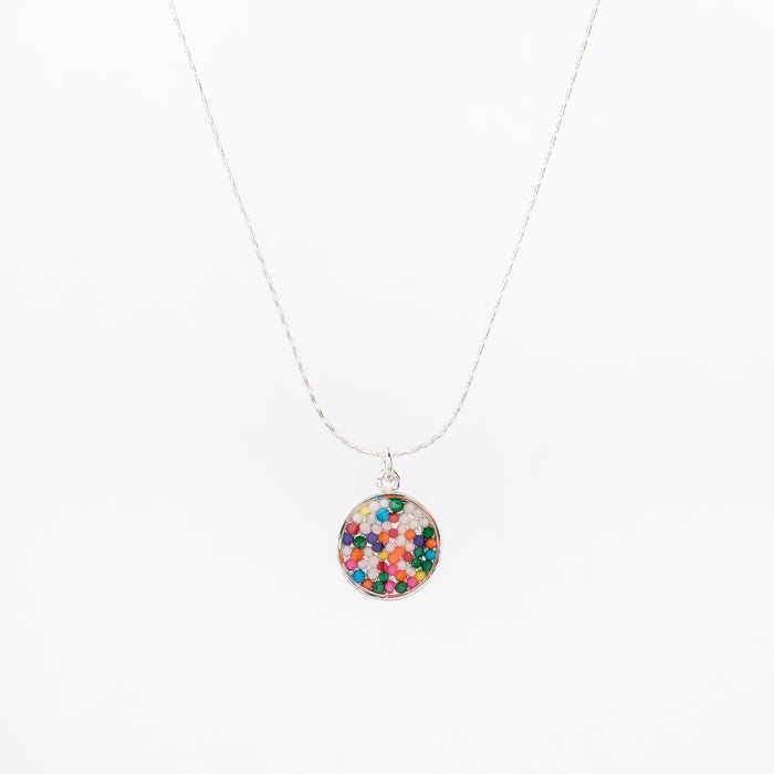 Simple Circle Pendant Necklace - with sprinkles!