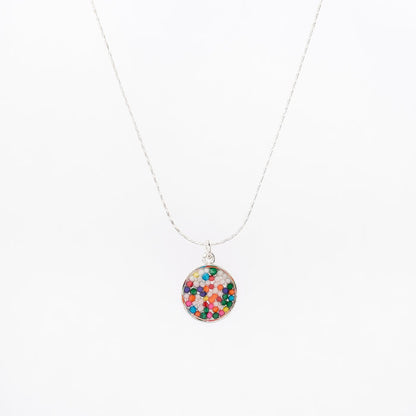 Simple Circle Pendant Necklace - with sprinkles!