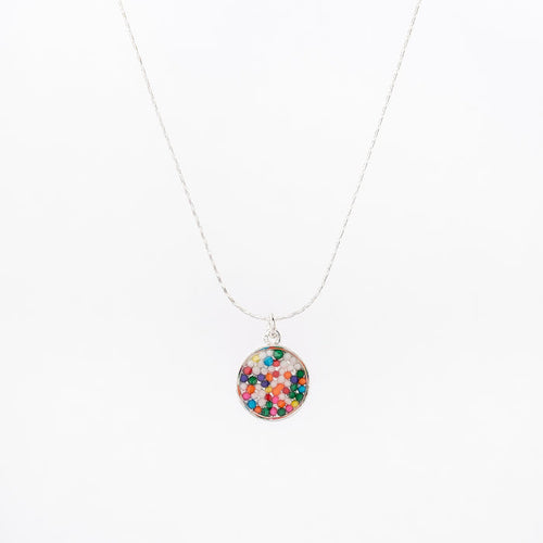 Simple Circle Pendant Necklace - with sprinkles!