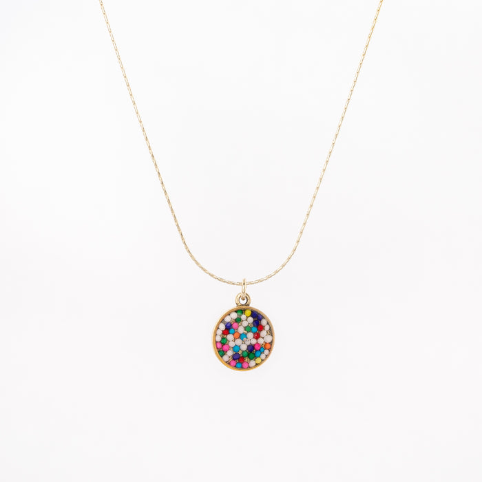 Simple Circle Pendant Necklace - with sprinkles!