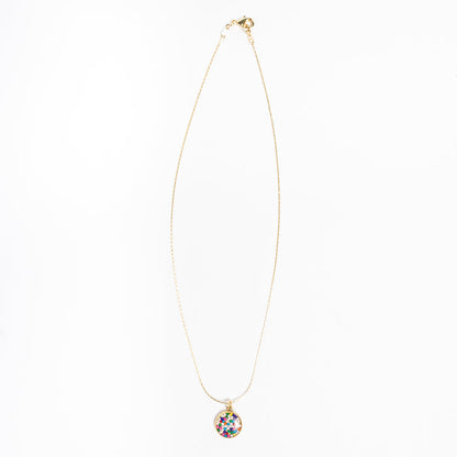 Simple Circle Pendant Necklace - with sprinkles!