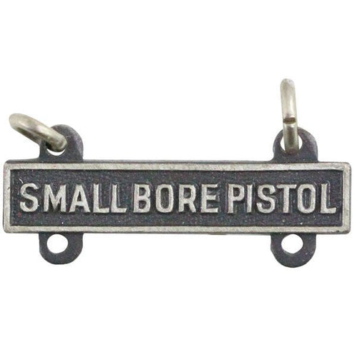 Small Bore Pistol Bar - Silver Oxidized Badges