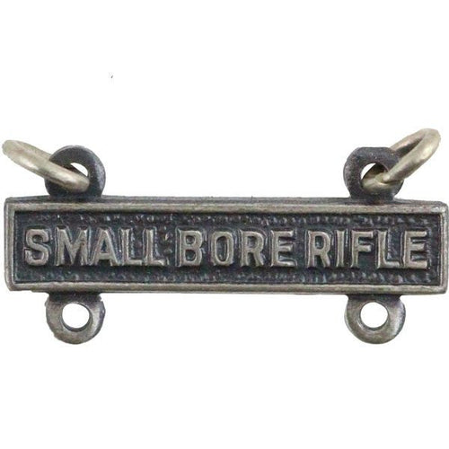 Small Bore Rifle Bar - Silver Oxidized Badges