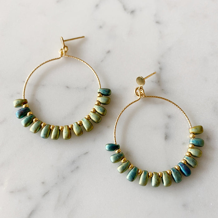 ~ Sunrise Earrings Small - Green