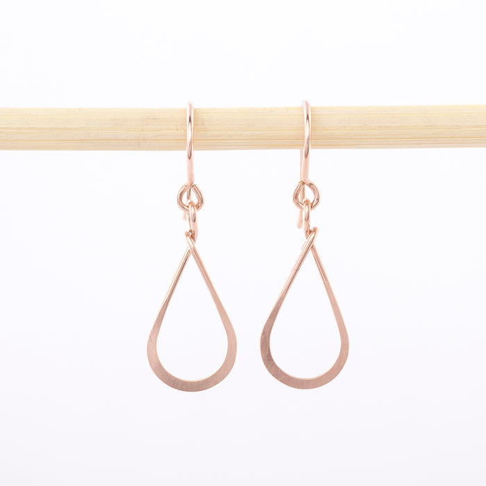 rose gold earrings - teardrop - dangle - jewelry - 1/2" - nickel free